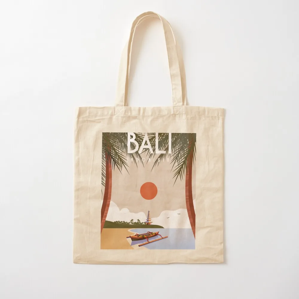 

Bali Indonesia travel poster Tote Bag Canvas bag tote bag university large size bags for beach Canvas Tote