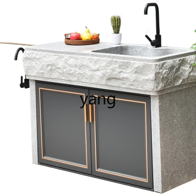 

CX Granite Laundry Tub with Washboard Outdoor Stone Sink Wash Basin Integrated