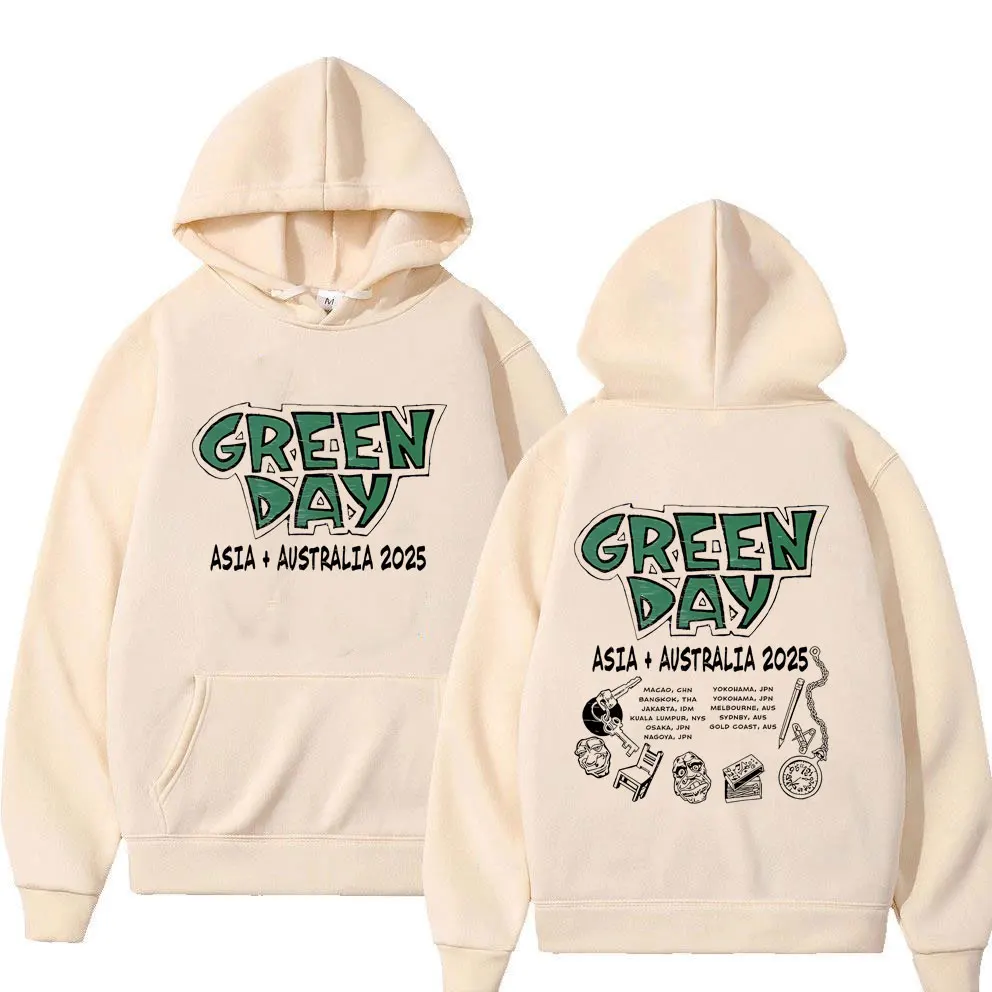 Limited Punk Band Green Day Asia Australia 2025 Hoodie Men Clothing Fashion Gothic Rock Oversized Hoodies Male Vintage Hoodies