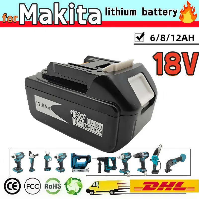 

For Makita 6/12AH 18V Battery Power Tools Li-ion Replacement LXT BL1850 BL1840 for 18 V Screwdriver with BMS TPCELL 18V BL1860