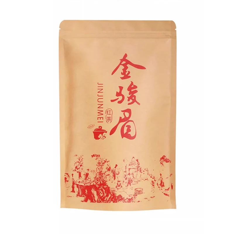Chinesische Klassische Teebeutel Jin Junmei Tee Reißverschlussbeutel Da Hong Pao Schwarztee-Beutel Lapsang Souchong Kraftpapier-Versiegelungsbeutel