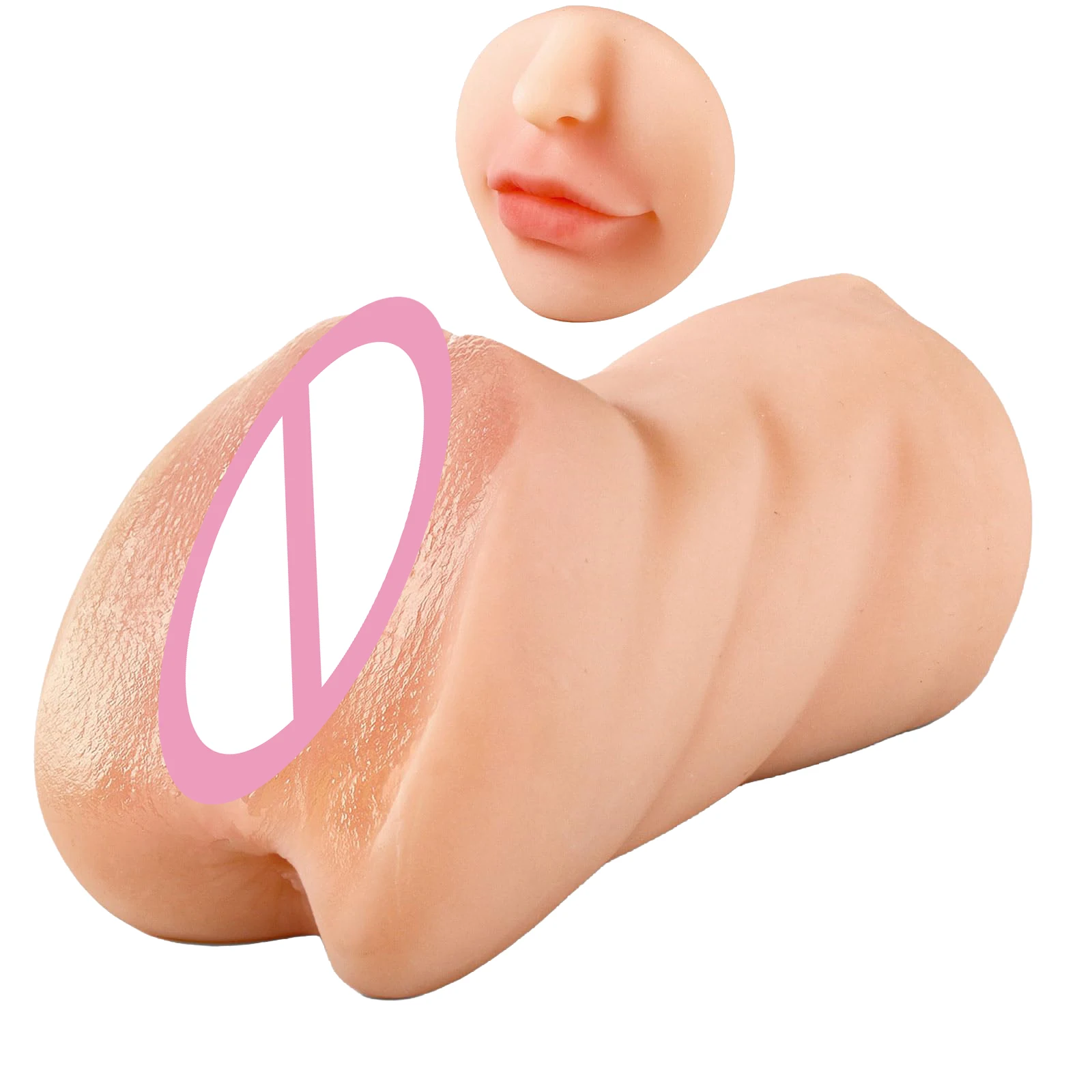 Male Sex Toy Masturbator, Male Masturbator with Deep Throat Simulation of Vaginal And Oral Sex, TPE Material Sleeve And Portable