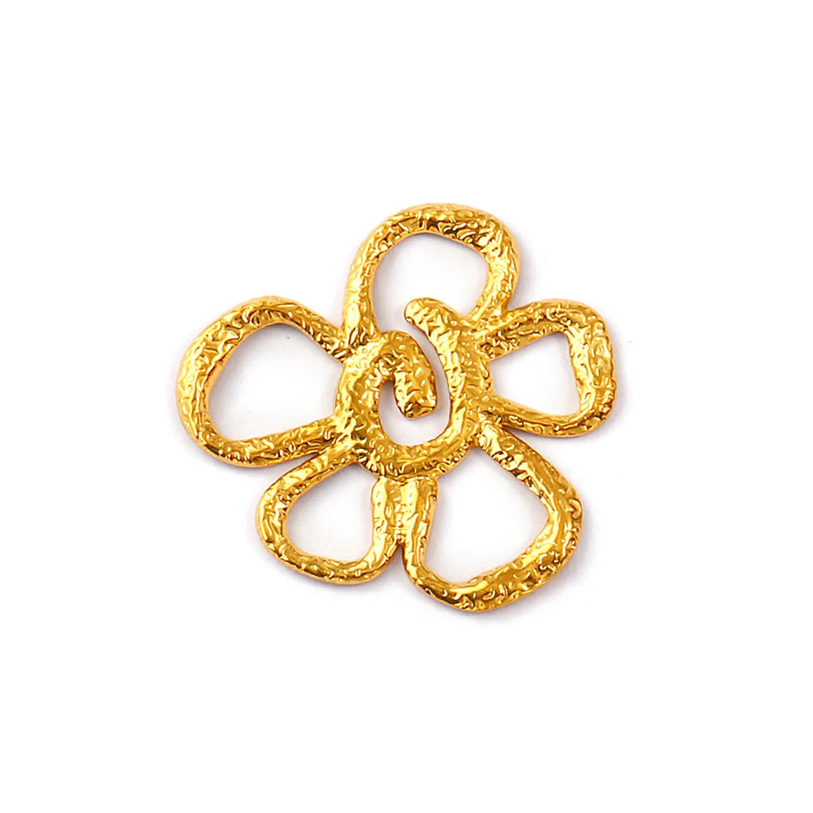 Doreen Box 2PCs 304 Stainless Steel Sun Flower Charms 18K Gold Plated Hollow Pendants for Earrings Necklace Accessories