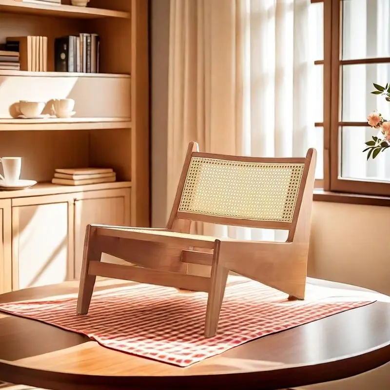 

Kangaroo chair rattan medieval designer sofa chair solid wood chair wabi sandy wind balcony leisure