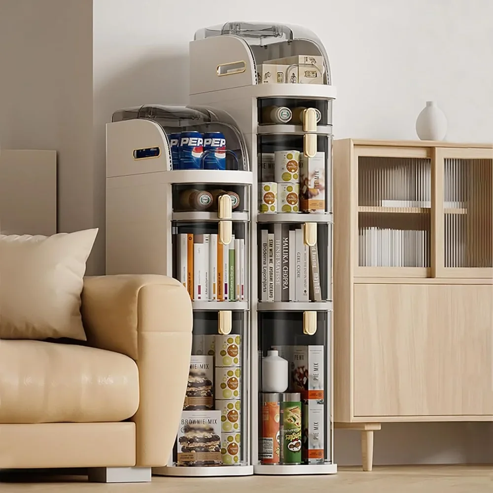 

3-Tire Plastic Slim Storage Cabinet, Multifunctional Floor Cabinet for Small Spaces Bathroom Kitchen Bedroom Living Room