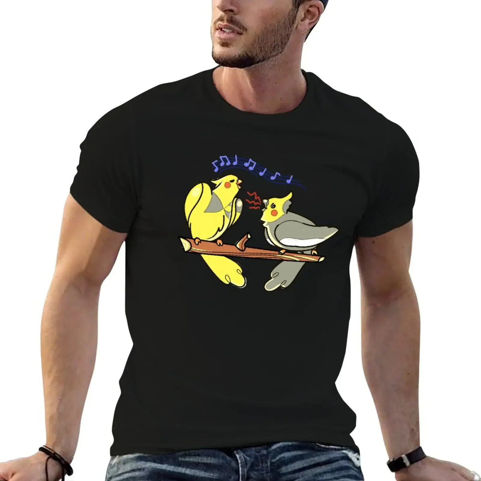 Chip and Fish the Cockatiel Brothers T-Shirt oversized graphic t shirt vintage cute clothes sweat shirts men