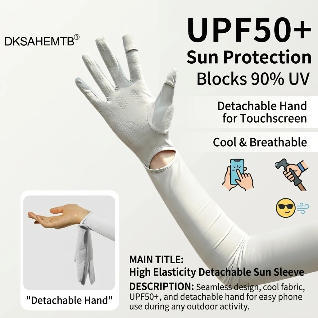 Summer Sunscreen Sleeves Breathable Ice Silk Arm Cover For Cycling Camping Fishing Hiking Running Fitness Sports Accessories