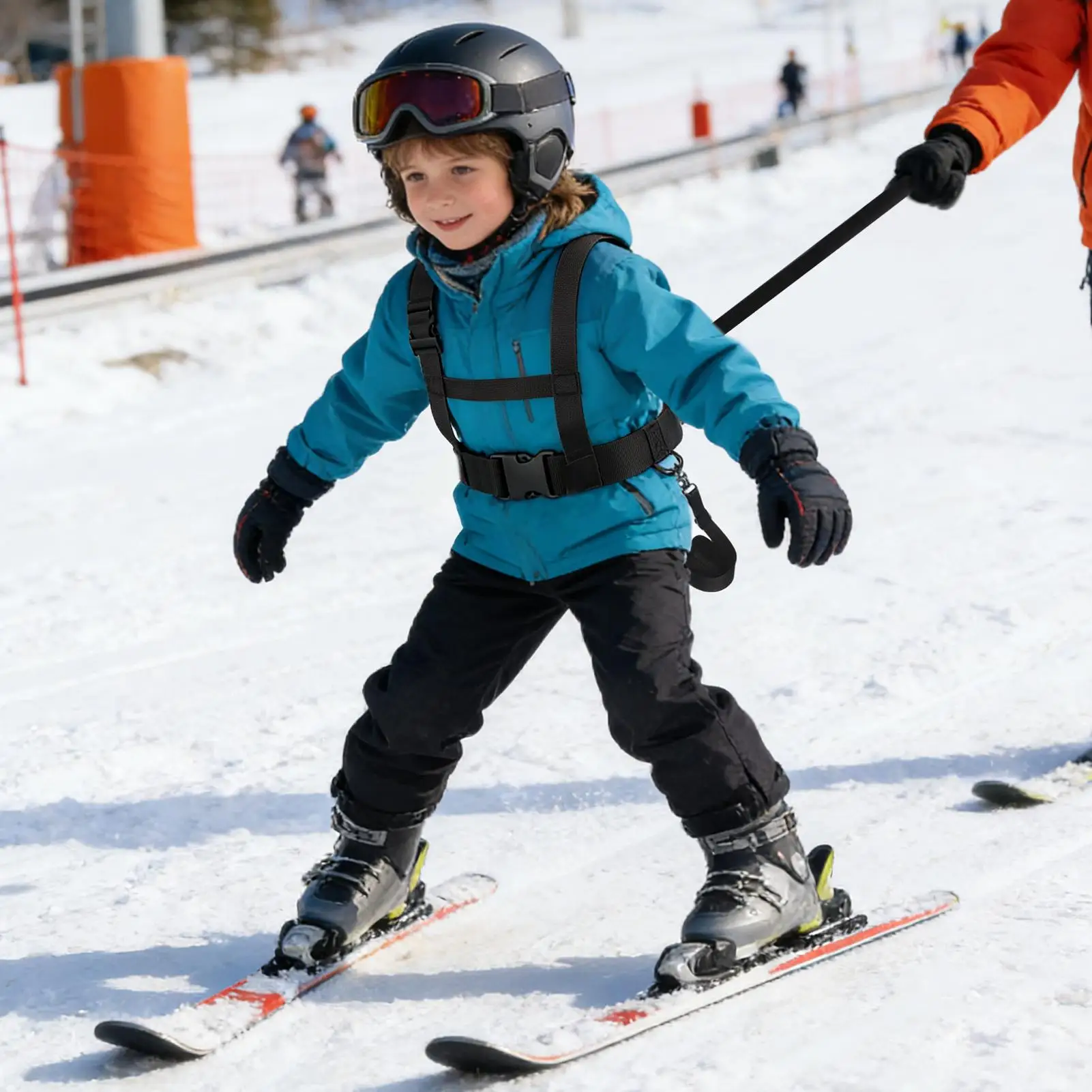 

Child Ski Harness Anti-Fall Safe Training Leash Snowboarding Traction Speed Control Ski Leash Trainer for Friends Beginners