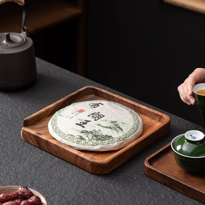 Walnut Wooden Food Tray, Puer Tea Storage Box, Tea Knife Pry Plate, Home Breakfast Cake Tray, Flower Pot Bonsai Gardening Holder