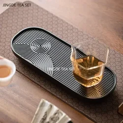 Bandeja de almacenamiento de agua de melamina, accesorios de té chino, bandejas de tetera de mar para el hogar, suministros decorativos de té