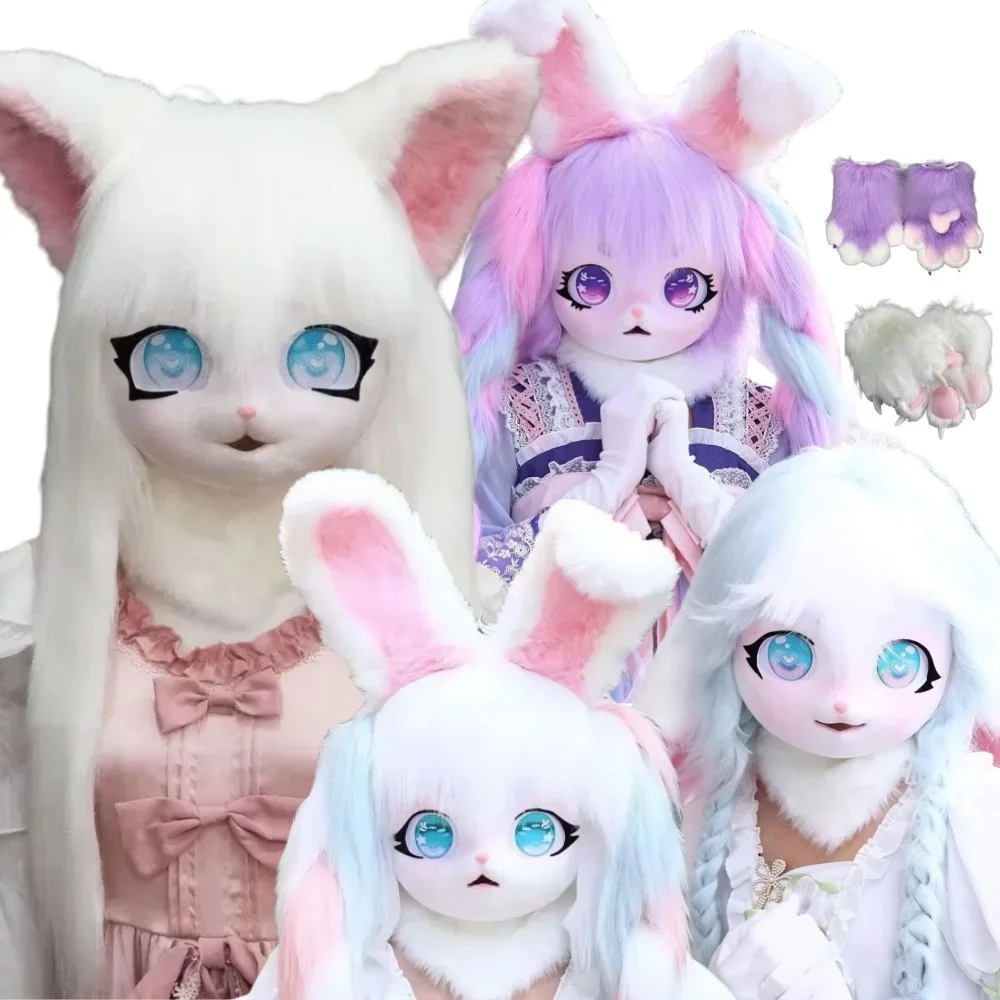 Fursuit Cosplay Headset Furry Costume Paw Head Base Comiket Furry Kig Kigurumi Animal Cat Rabbit Doll Beast Mask