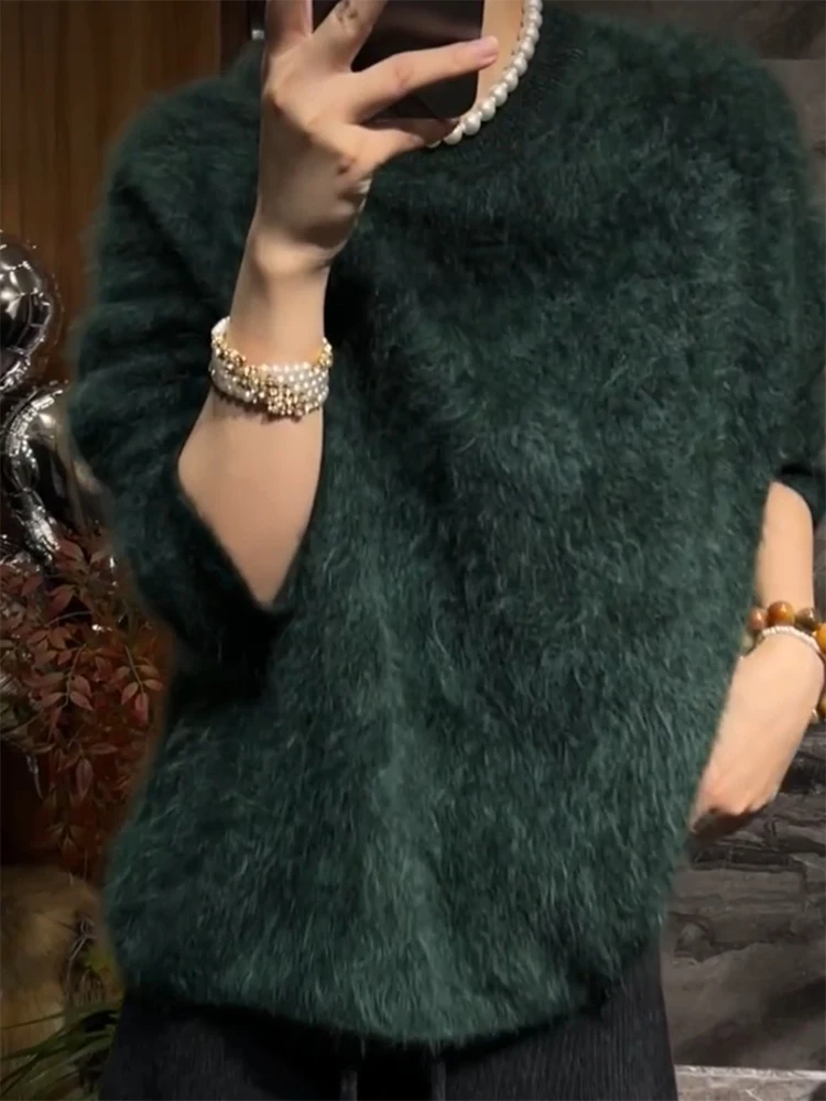 

Retro Soft round Ne Sweater Autumn Winter New Sle plus Size Ele Versatile Slimming Top Korean Sle Camere Sweater