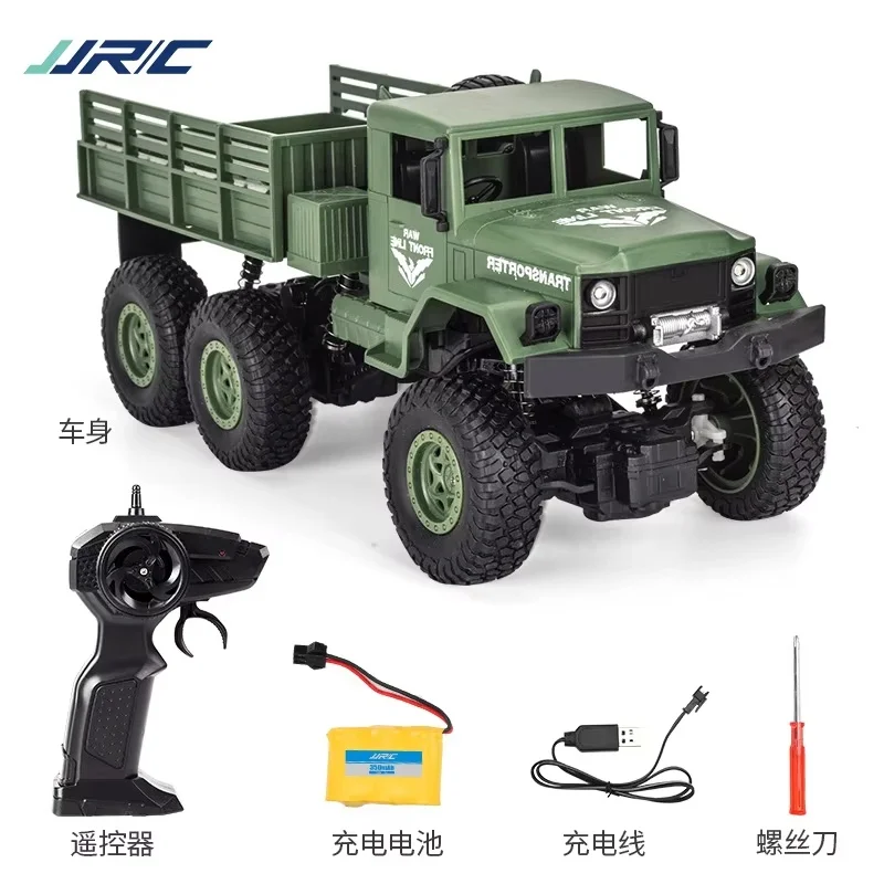 

Wireless 2.4G Six-Wheel Remote Control RC Military Truck 1:18 Scale Off-Road Climbing Car Simulation Model Toy in Stock