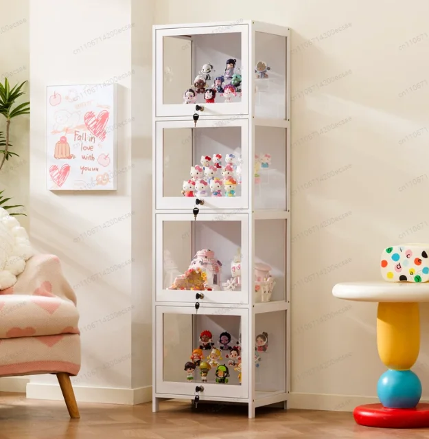 Figure Cabinet with Lock Transparent  Display Cabinet Household Blind Box Ornament Two-dimensional Pain Cabinet