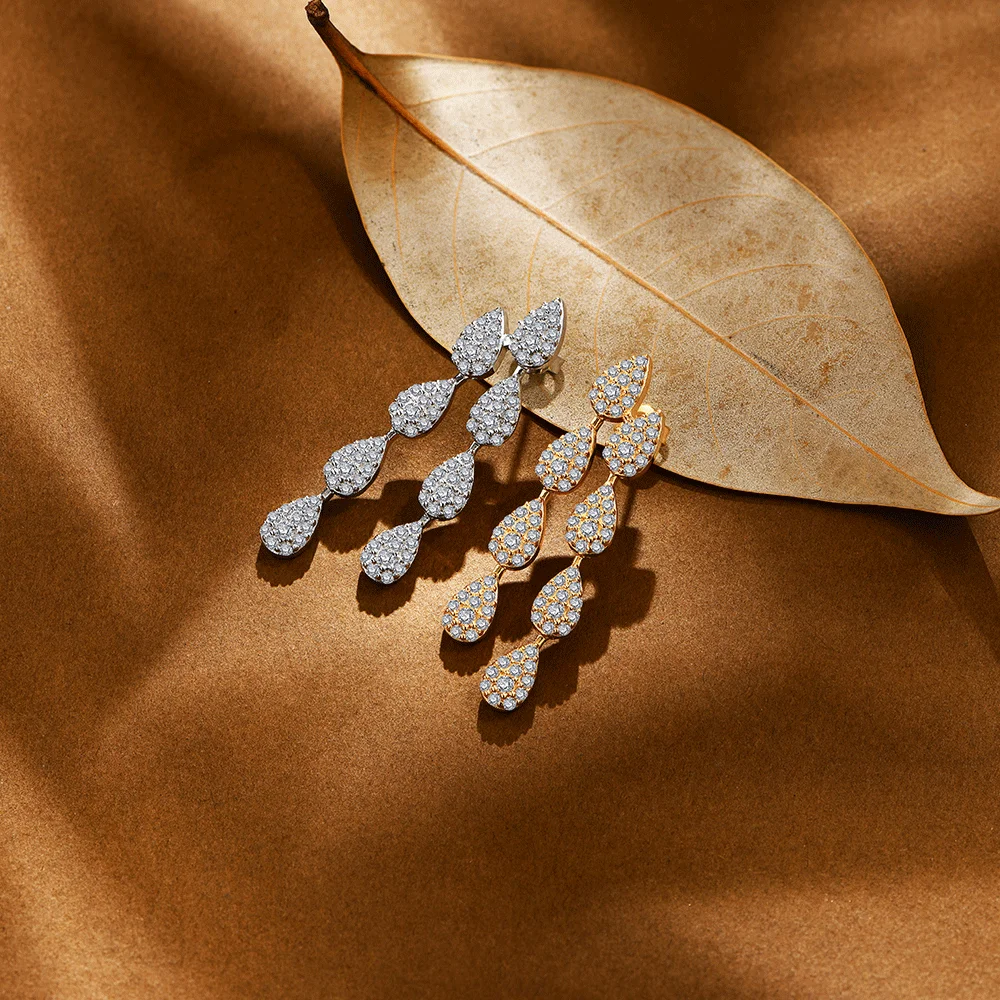 VVS1 Cor Moissanite Brincos de Diamante para Mulheres, Sólido 925 Prata Esterlina, Jóias Finas para Noivado, Casamento, Luxo