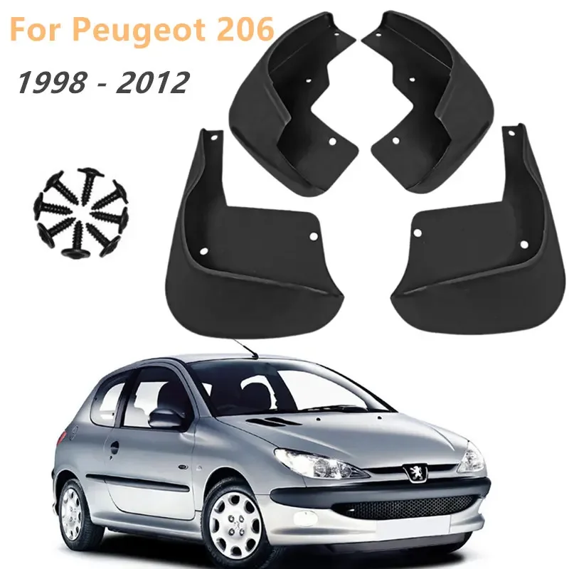 Mudguards for Peugeot Naza 206 Bestari 1998 - 2012 Car Fender Mud Flap Guards Splash Mudflaps 1999 2000 2001 2002 2011 2010