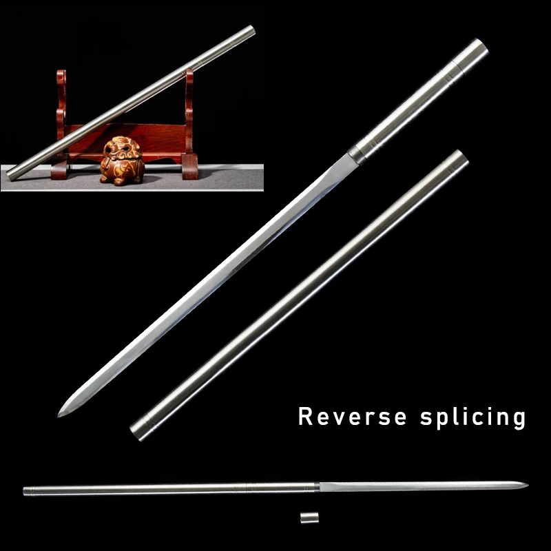 Chinese Martial Arts Stick Sword Wushu Training Swords Reverse Splicing Two Versions No Sharp