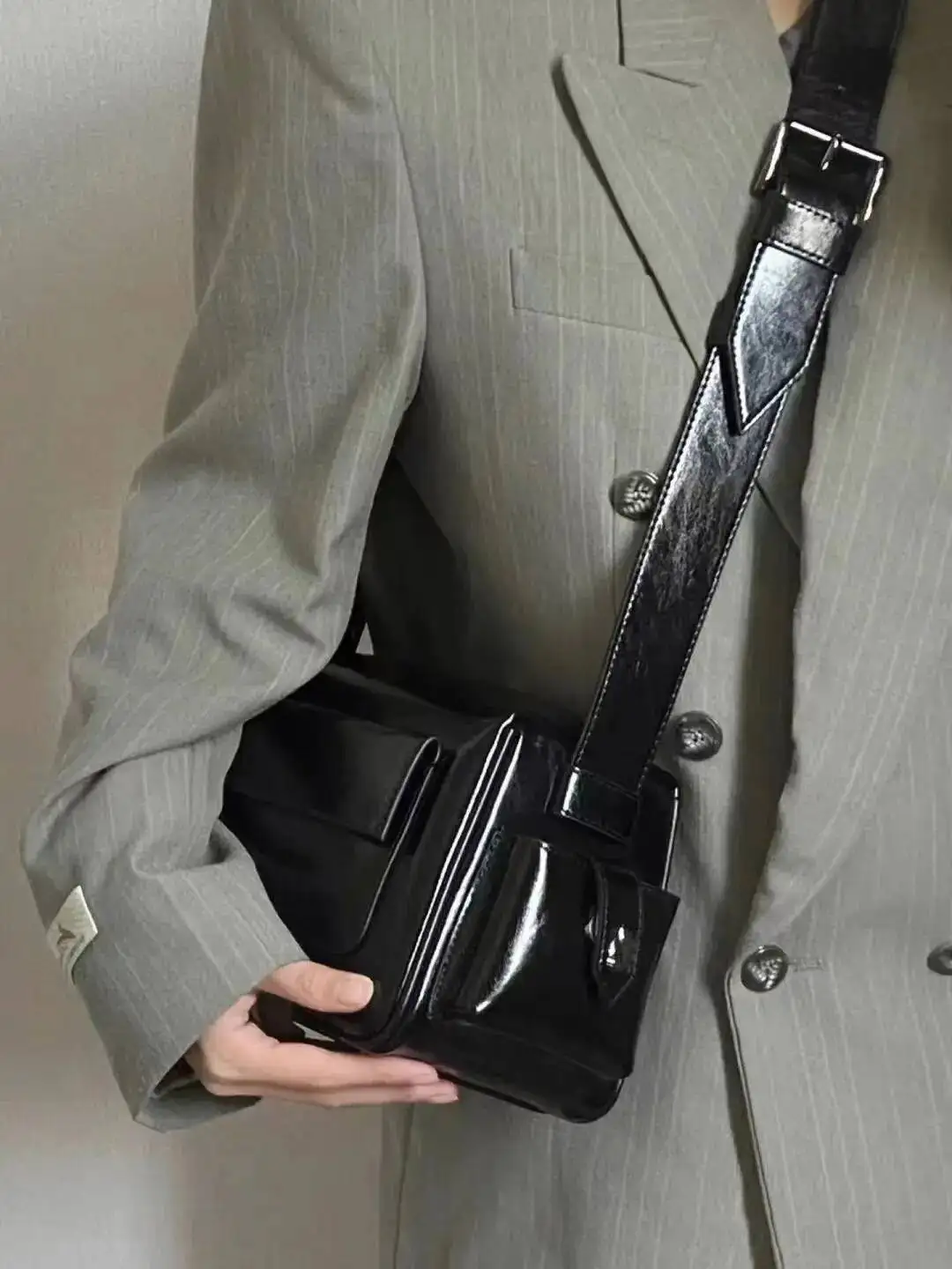 Bloom Retro Black Pillow Women Haruku Pu Leather Large Capacity Tote Bag Purse Ladies Vintage Y2k Handbag Bolsos Mujer