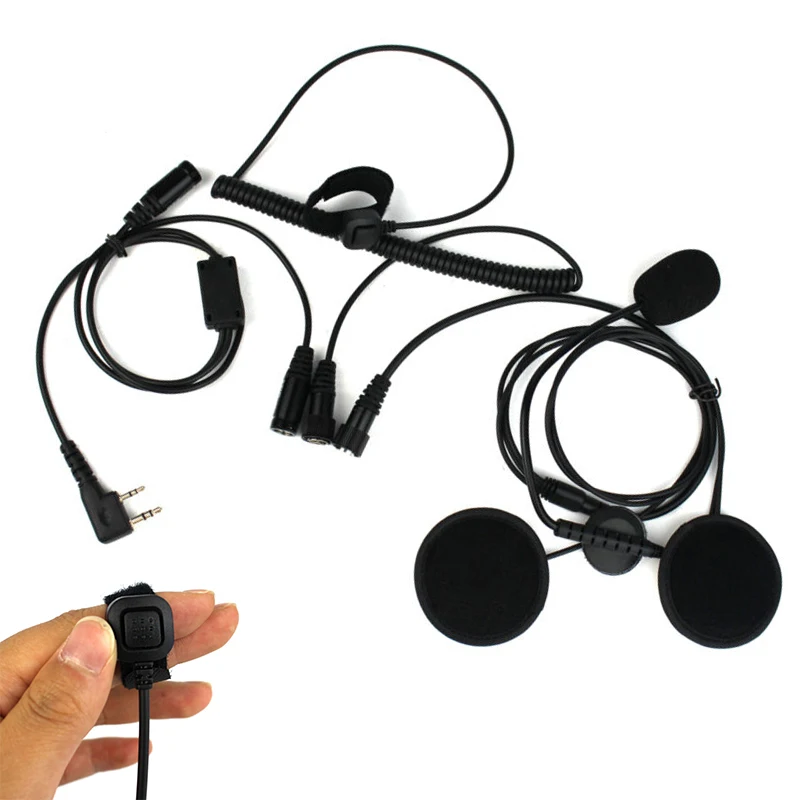 2 Helmet Headset Earpiece For BAOFENG UV5 BF-480 490 Nylon buckle tape For communication Useful Practical