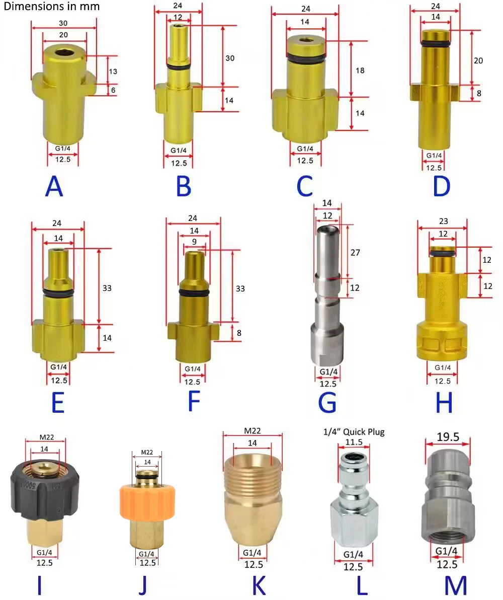 Hochdruckreiniger Pistole Lanze Bajonett Anschluss Schnee Schaum Lanze Düse Adapter Schaum Kanone Seife Pistole Adapter Fitting