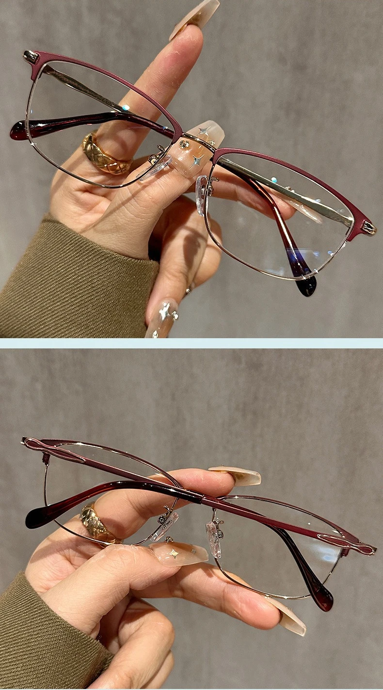 Ultraleichte und modische Anti-Ermüdungs-Lesebrille, Lesebrille mit Metallrahmen, Anti-Blaulicht-Brille – Detail 2
