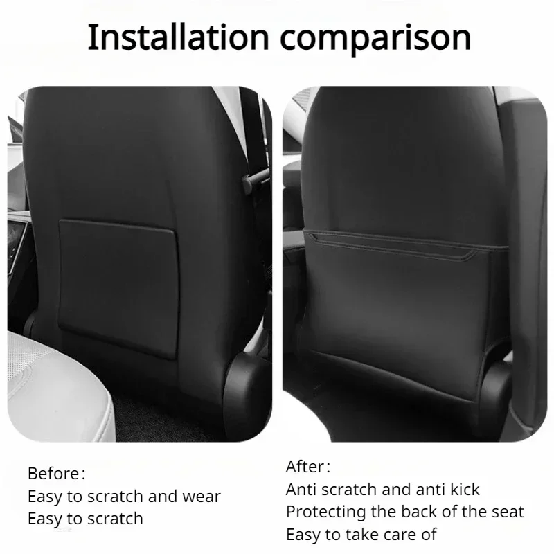 For Tesla Model 3 Y 3+ Highland 2024 Seat Backrest Anti Kick Pad Microfiber Leather Half Cover Seat Protective Cover Accessories