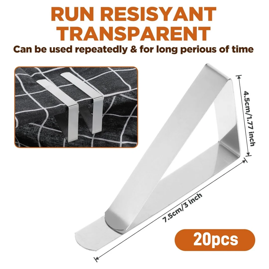 Heavy duty picnic table clip，stainless steel tablecloth clip，suitable for family weddings，parties，indoor，outdoor camping picnics