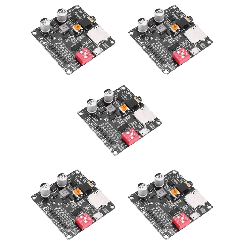 Topaanbiedingen 5x DY-HV20T 12V/24V Power Supply 10W/20W Spraakafspeelmodule Ter Ondersteuning Van Micro-Sd Kaart Mp3 Muziekspeler Voor Arduino