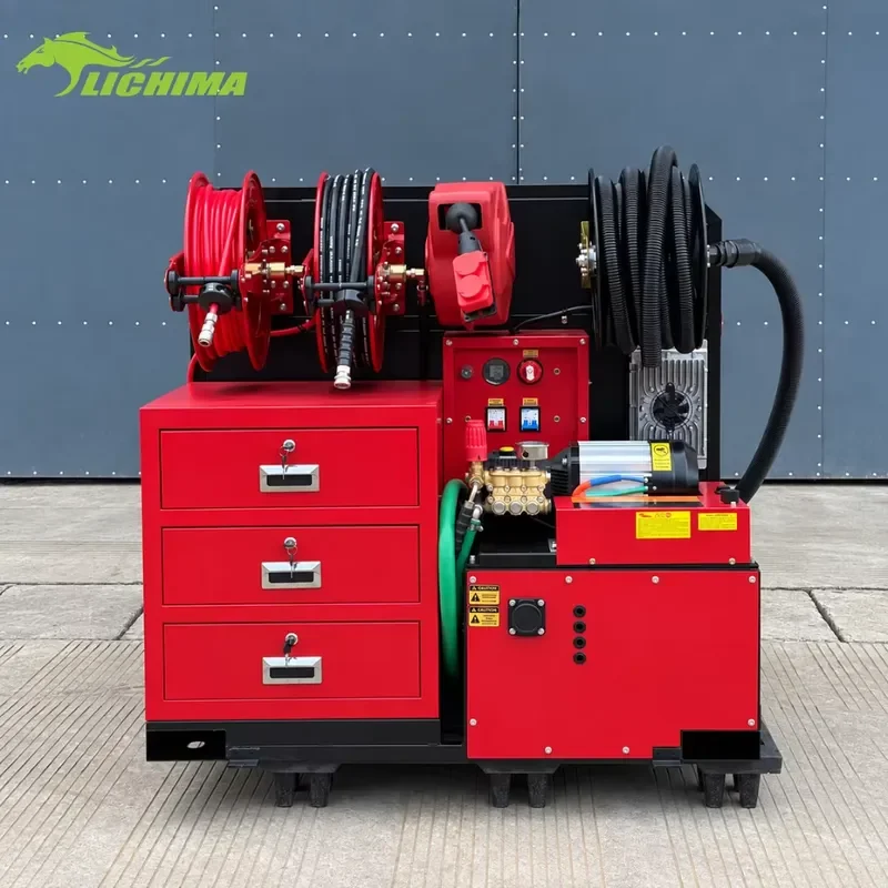Commercial Mobile Car Washing System with Storage Drawers And Multiple Hose Reels for On Site Car Care