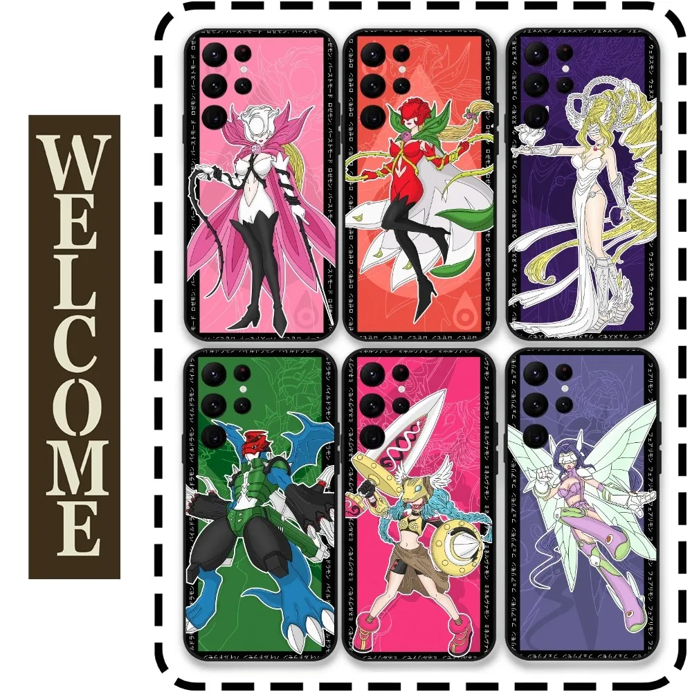 R-Rosemon D-Digimon Phone Case for Samsung Galaxy S24 Ultra S22 S23 Ultra S21 S20 5G Protective Silicone TPU Funda