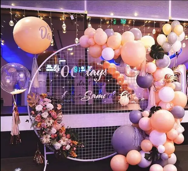 

Wedding Props Iron Round Mesh Screen Wedding Background Decoration Birthday Balloon Party Arch Decoration