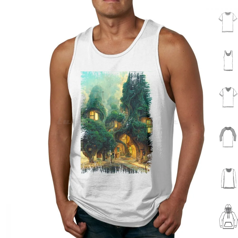 Dream Forest Homes Tank Tops Print Cotton Dream Forest Homes Houses Nature A Forest Robert Smith Cure Goth Indie Band