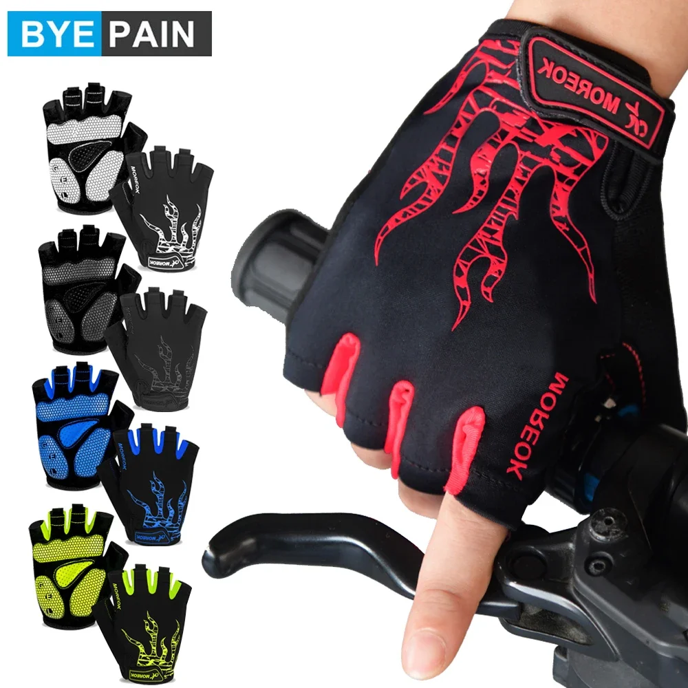 1Pair Bike Gloves Cycling Gloves Biking Gloves for Men Women with Anti-Slip Shock-Absorbing Pad, Half Finger Bicycle Gloves