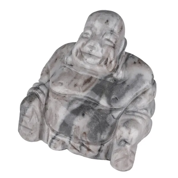 TUMBEELLUWA 1.5 ''شفاء جوهرة حجر يضحك بوذا تمثال تمثال اليد منحوتة تميمة جيب حجر للمنزل مجوهرات الديكور