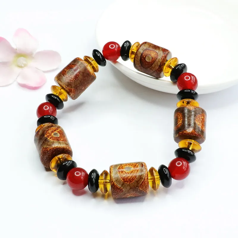 Juanyu natural red agate bracelets, dzi beads, passepartout bucket beads bracelets, factory issued MN2042017.