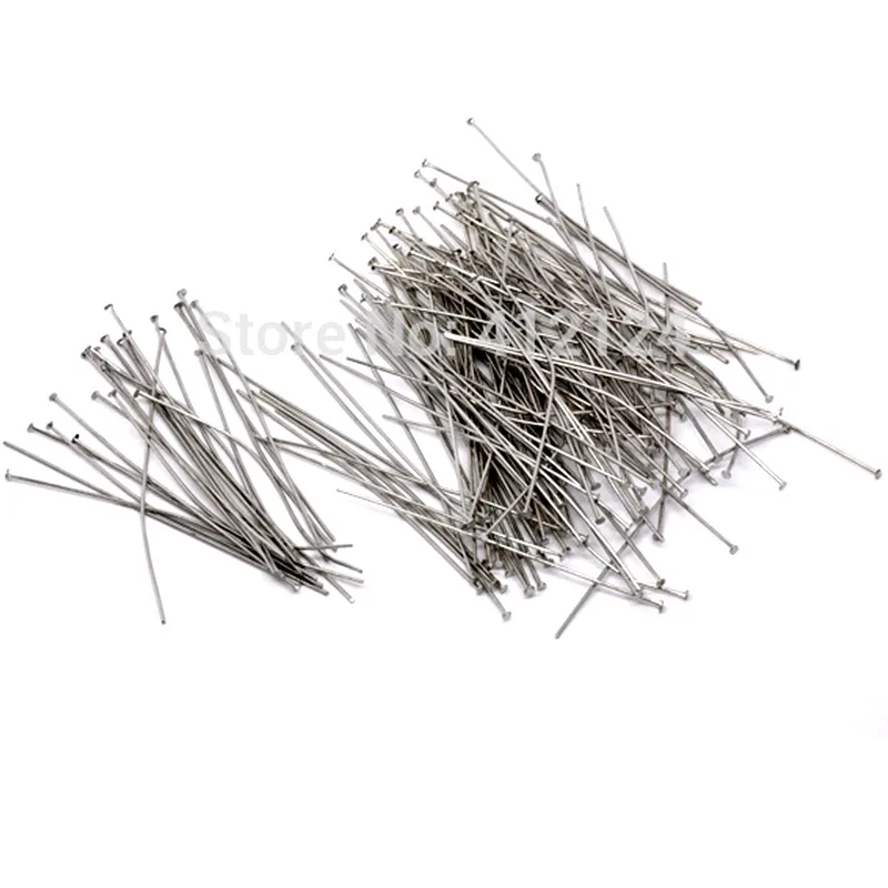 

200Pcs Silver Tone Alloy Flat Head Needles Pins Jewelry DIY Making Findings 0.7x70mm(21 gauge)