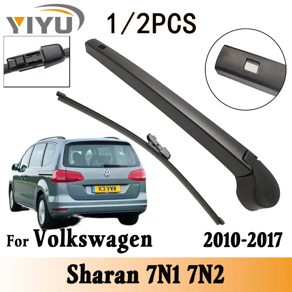 Kit braccio tergicristallo spazzola tergicristallo posteriore 1/2 pezzi per Volkswagen Sharan 7N1 7N2 	 Spazzole per tergicristalli 2010-2017