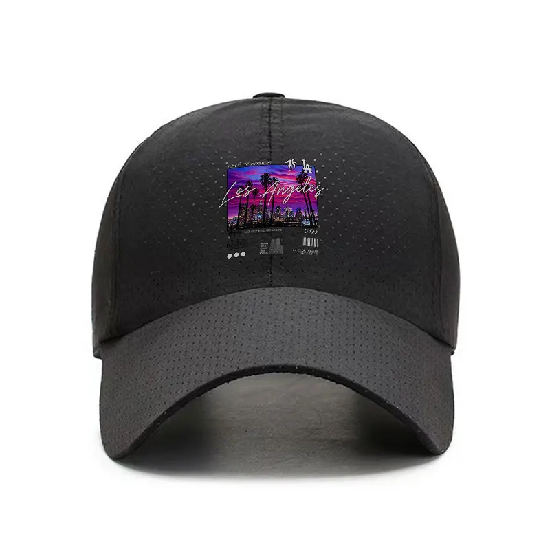 Los Angeles Sunset Palm Tree Quick Dry Baseball Cap Unisex Breathable Casual Outdoor Hat
