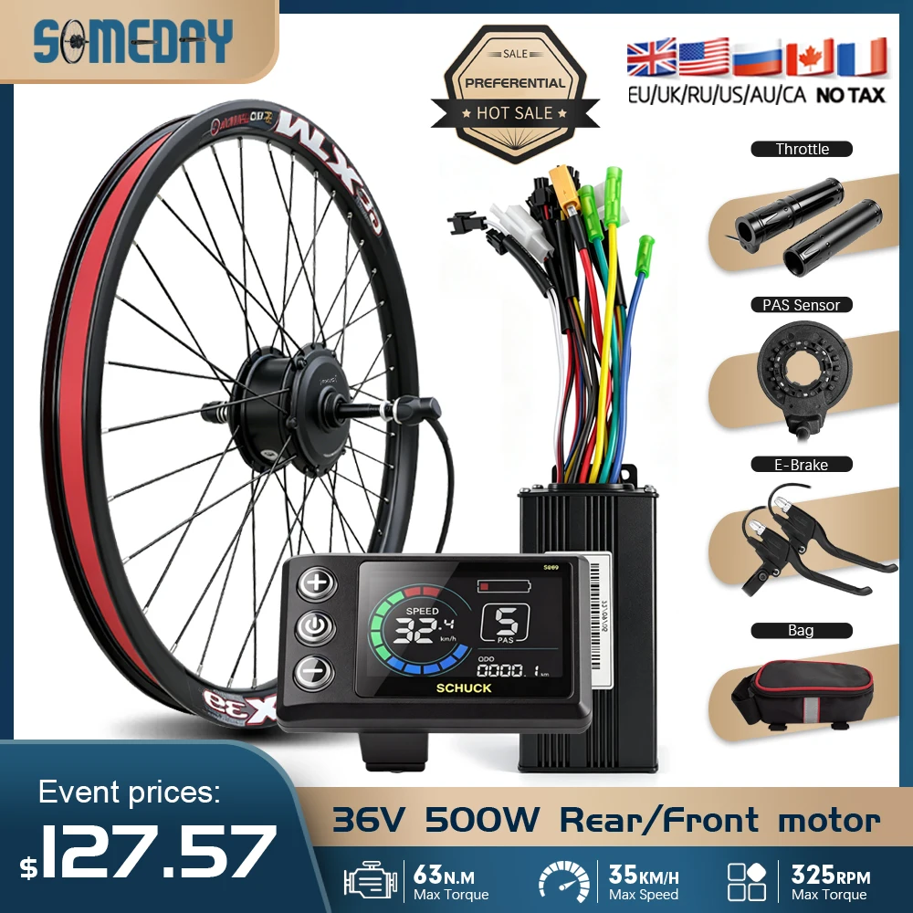 AliExpress someday MTX39 Rim 36V 500W Electric Bike Conversion Kit 20-29inch 700C Rear/Front Brushless Gear Hub Wheel Motor MXUS Brand E-bike Kit