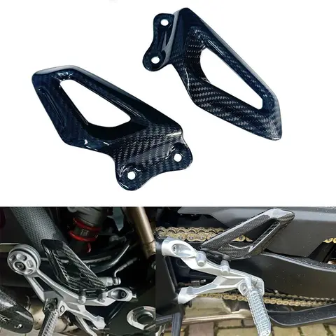 BMW S1000RR 2019 2020 2021 2022 2023 2024 오토바이 액세서리, 탄소 섬유 발 패드 보호대, 운전자 발 뒤꿈치 보호대