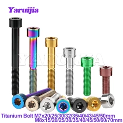 Yaruijia Titanium Bolts M7/M8x15/20/25/30/35/40/45/50/60/70mm Allen Key Head Bolt Screws for Bicycle Motorcycle Car