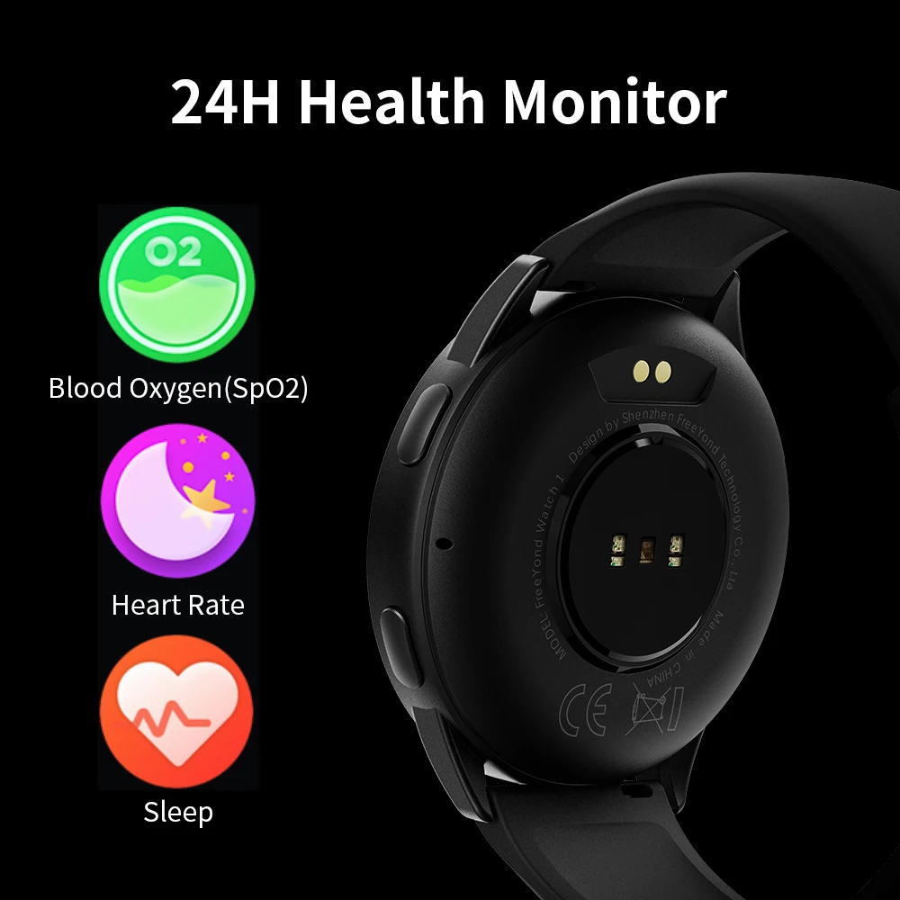 FreeYond Watch S1 IP68 Waterproof Blood Oxygen Heart Rate Sleep Monitor Smart Watch For Android iOS 100 Sport Models Smartwatch