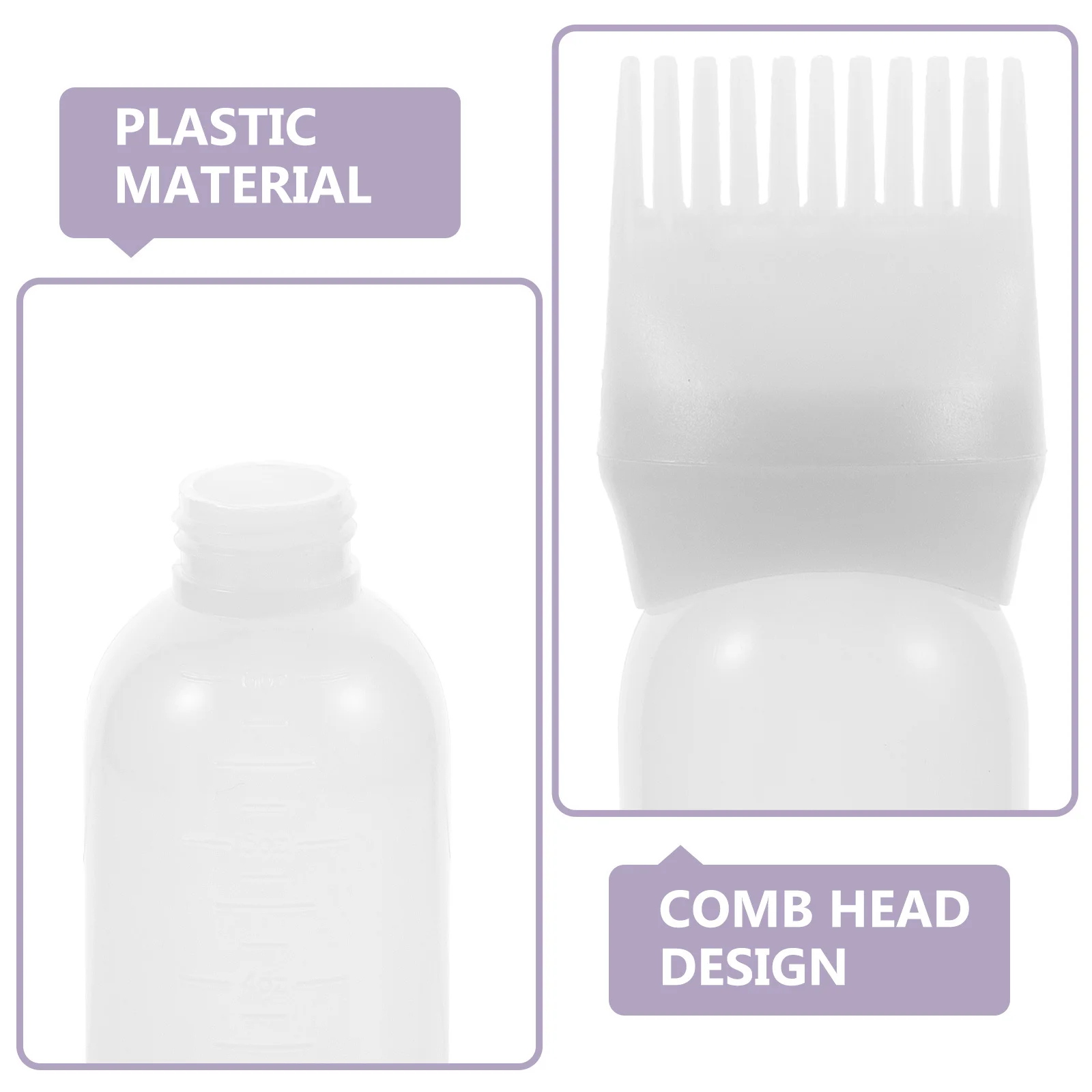 

3pcs Root Comb Applicator Bottle for Hair Dye Oil Shampoo Application Styling Tool Color Bottle Applicator