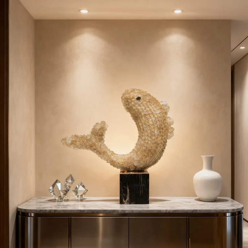 

Fish-shaped koi desktop desk lamp artistic personality living room bedroom ambient light