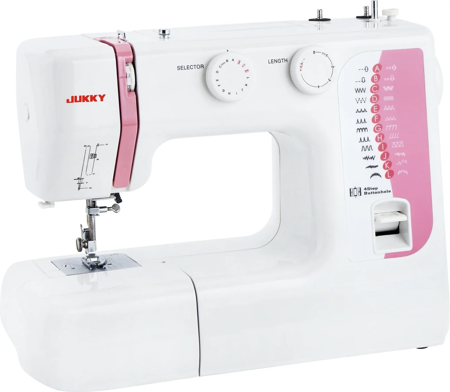 JK6624 Sewing machine 24 Stitches 4 step buttonholer Manual apparel sewing machine with Sewing Machine accessories