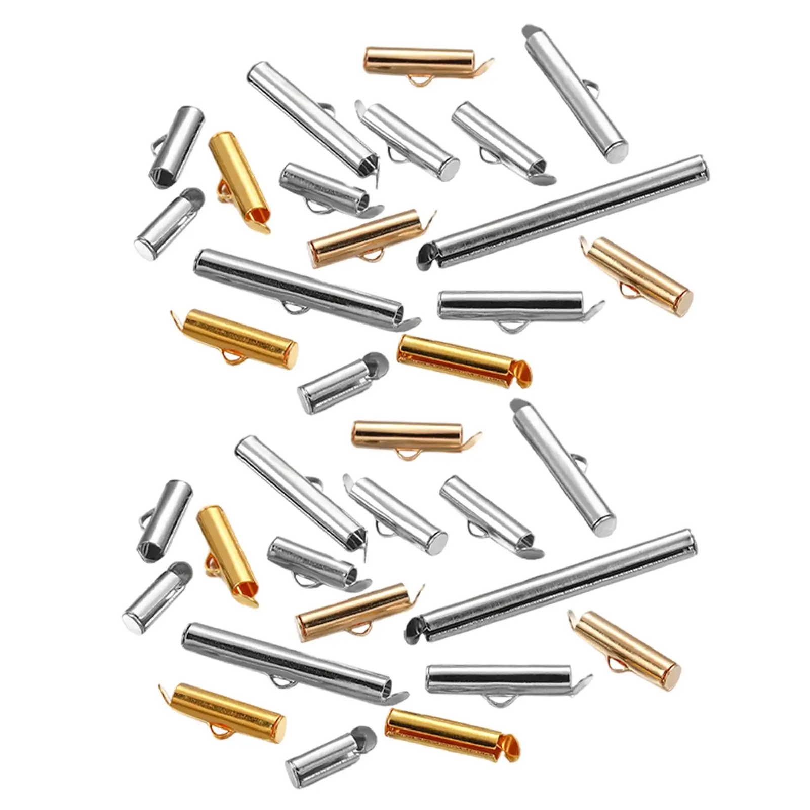 

Slide On End Clasp Tubes Slider End Caps DIY Crafts Necklace Without chain