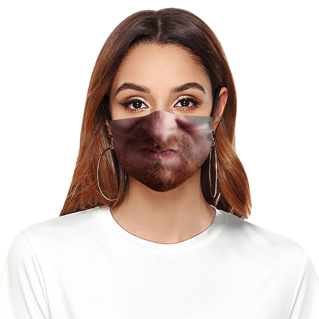 VIP FASHION Adult Kids Fashionable Cosplay Funny Face Mask Big mouth Pattern Washable Reusable masque mascarilla Dropshipping