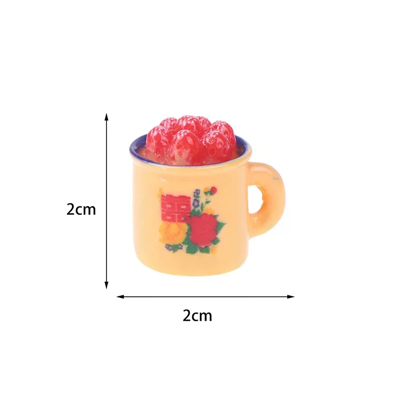 5pcs Dollhouse Miniature Food Play Scene Decoration Mini Cup Cake Enamel Basin Doll Accessories Toy