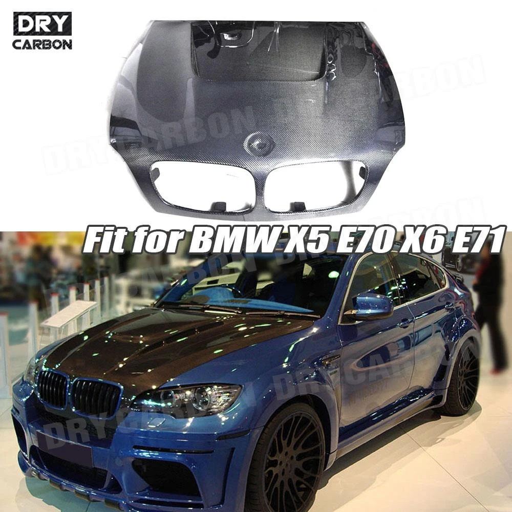 

Carbon Fiber Front Bumper Engine Hood Vent Spoiler Cover Grill Frame For BMW X5 E70 X6 E71 2007-2013 Car Styling Bodykits