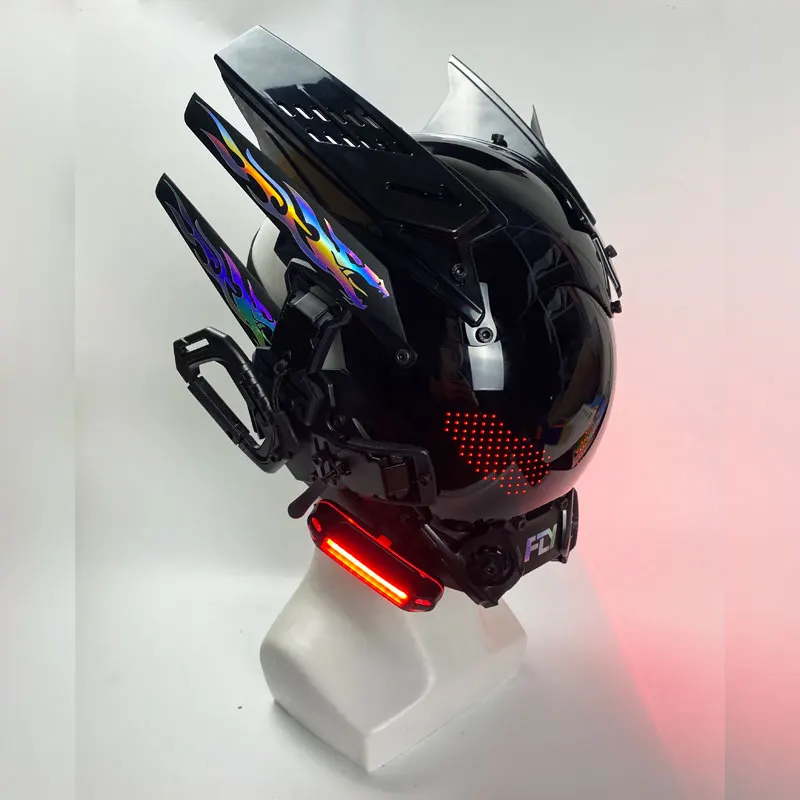

Cyberpunk mask app controls animated text display mask cos mechanical helmet
